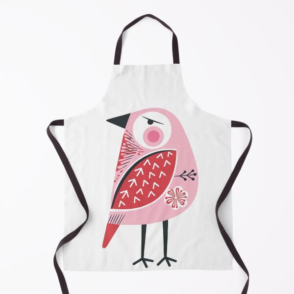 Item preview, Pink Folk Bird Art  | Scandinavian Whimsical Bird Illustration designed and sold by Filora Atelier | Bird Art.