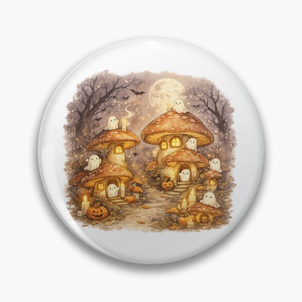 Item preview, Cute Halloween Ghost Mushroom Village Shirt | Cozy Cottagecore Halloween | Whimsical Forest Fantasy Gift designed and sold by MrDev.