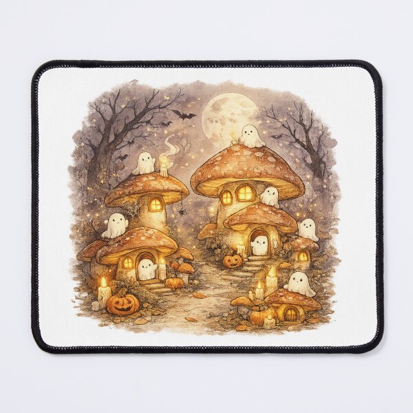 Item preview, Cute Halloween Ghost Mushroom Village Shirt | Cozy Cottagecore Halloween | Whimsical Forest Fantasy Gift designed and sold by MrDev.