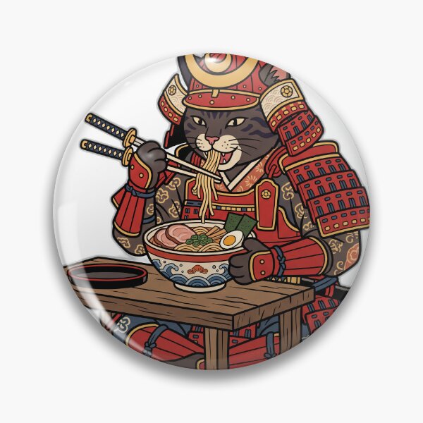 Item preview, Samurai Warrior Cat Katana Chopsticks Ramen designed and sold by ryanguas.