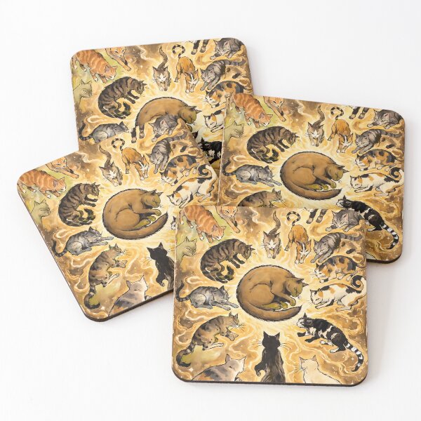 Item preview, Circle of Cats in Golden Starlight designed and sold by RogerEalth.