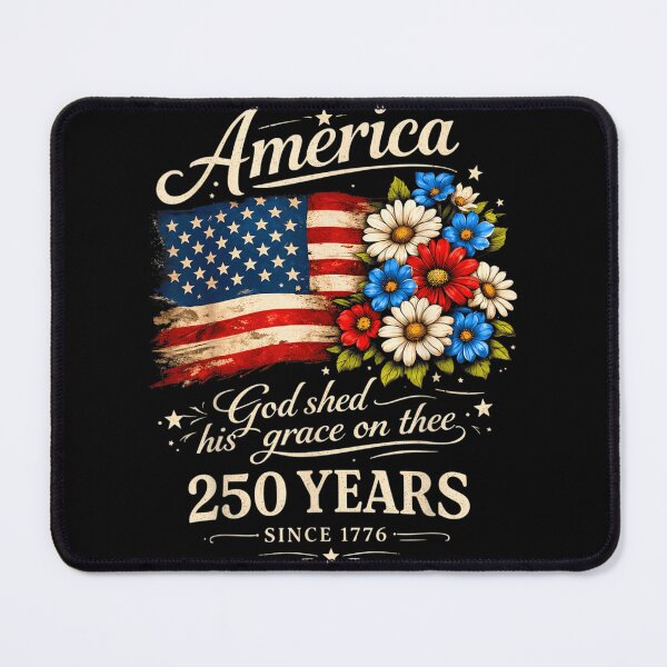 Item preview, God Shed His Grace On Thee America 250 Years Floral Flag designed and sold by River Silva.