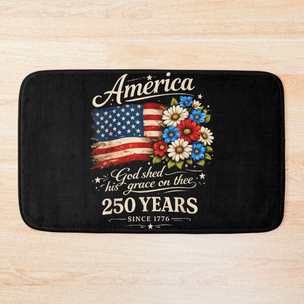 Item preview, God Shed His Grace On Thee America 250 Years Floral Flag designed and sold by River Silva.