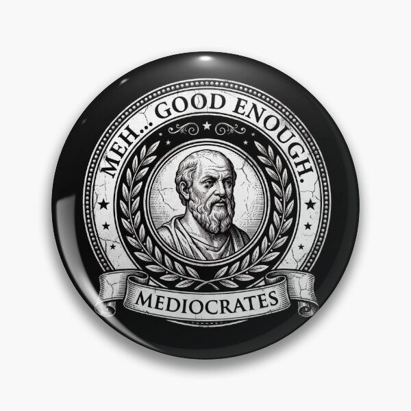 Item preview, Meh Good Enough Mediocrates Vintage Philosophy Crest designed and sold by LunaMagicStudio.