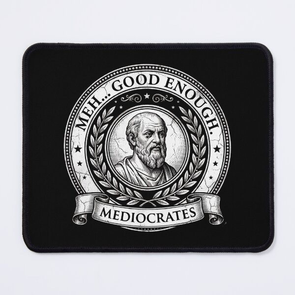Item preview, Meh Good Enough Mediocrates Vintage Philosophy Crest designed and sold by LunaMagicStudio.