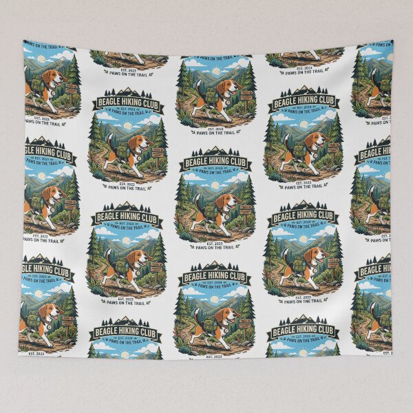 Item preview, Beagle Hiking Club Outdoor Backpacking Trail Dog designed and sold by PictoVibe.