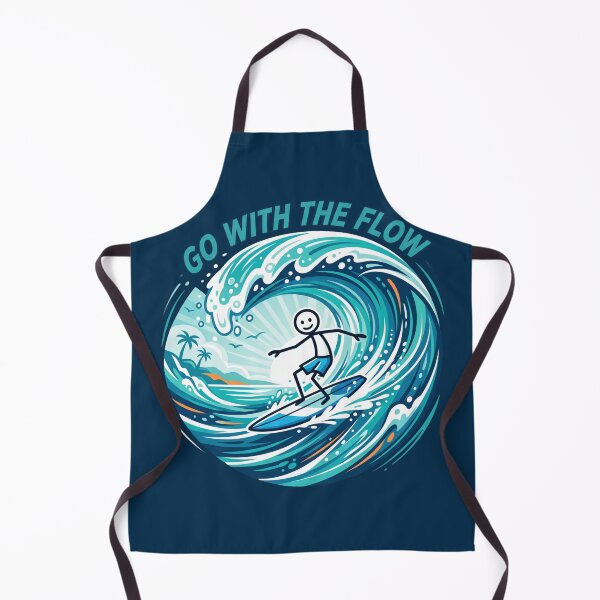 Item preview, Go With The Flow Stickman Surfing T-Shirt | Minimal Surf Adventure Design designed and sold by Chroma Dreams .