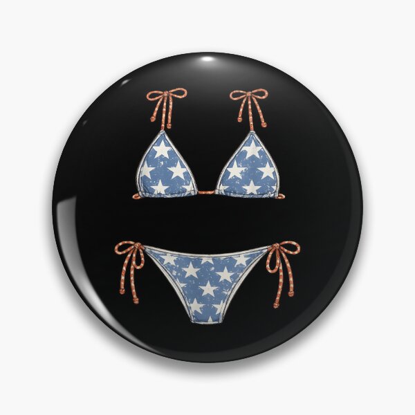 Item preview, Patriotic Blue Denim Star Pattern Bikini Summer Beach 4th Of July designed and sold by River Silva.