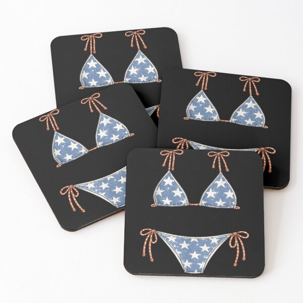 Item preview, Patriotic Blue Denim Star Pattern Bikini Summer Beach 4th Of July designed and sold by River Silva.