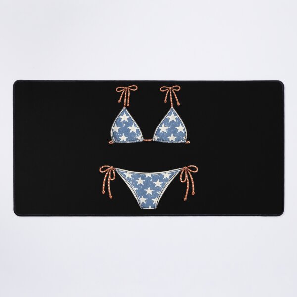 Item preview, Patriotic Blue Denim Star Pattern Bikini Summer Beach 4th Of July designed and sold by River Silva.