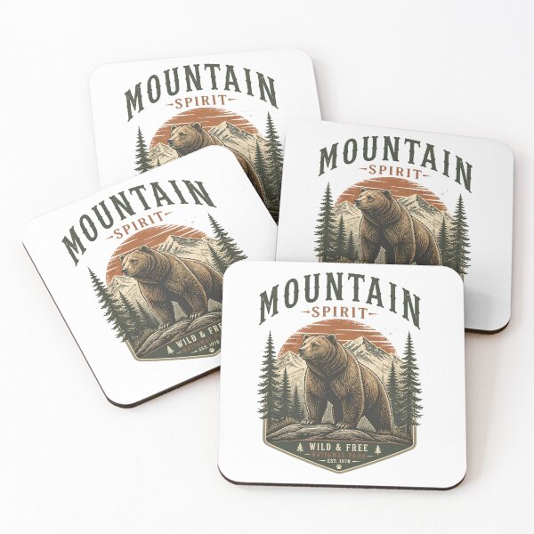 Item preview, Mountain Spirit Wild & Free Grizzly Bear National Park Vintage Retro Outdoor Design designed and sold by QuirkyCloud Designs.