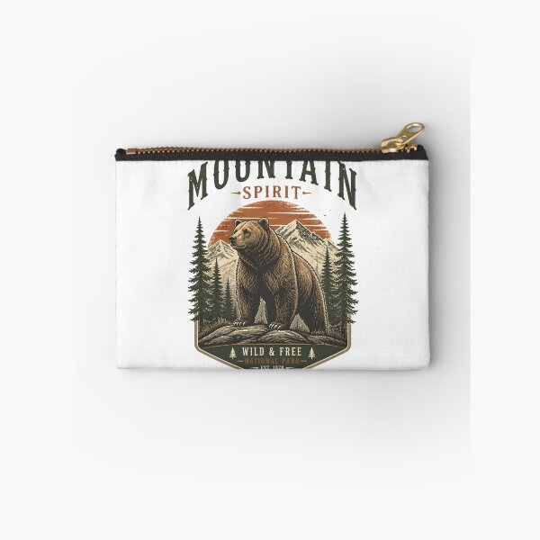 Item preview, Mountain Spirit Wild & Free Grizzly Bear National Park Vintage Retro Outdoor Design designed and sold by QuirkyCloud Designs.