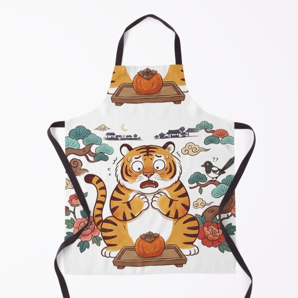 Item preview, Tiger Afraid of Persimmons | Funny Korean Minhwa Folk Art designed and sold by K-Tradition.