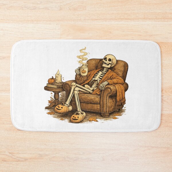 Item preview, Funny Cozy Halloween Skeleton Shirt | Pumpkin Coffee | Relaxing Spooky Season | Cute Autumn Halloween Gift designed and sold by MrDev.