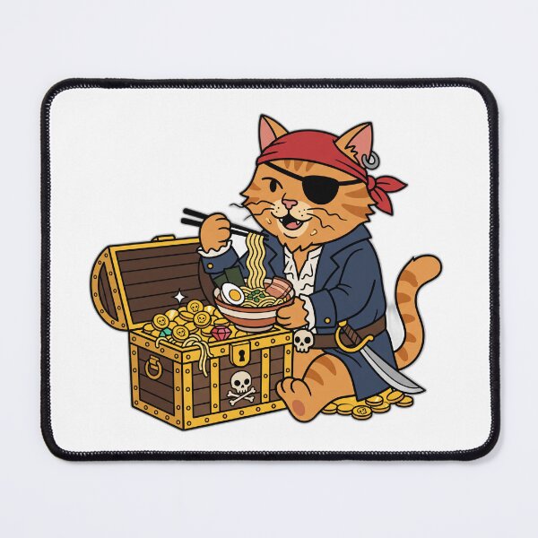Item preview, Pirate Cat Treasure Chest Ramen Noodle Buccaneer designed and sold by ryanguas.