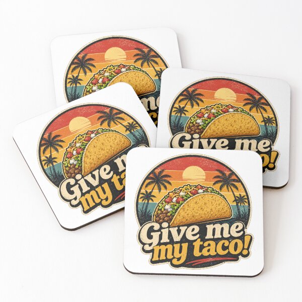 Item preview, Give Me My Taco! Retro Beach Round Badge designed and sold by andresangulo19.