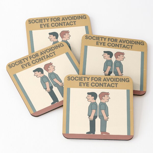 Item preview, Society for Avoiding Eye Contact Retro Poster designed and sold by PictorialWhimsy.