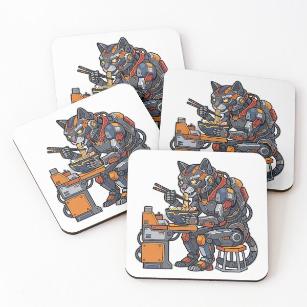 Item preview, Sci-Fi Mecha Robot Cyborg Cat Ramen Futuristic designed and sold by ryanguas.