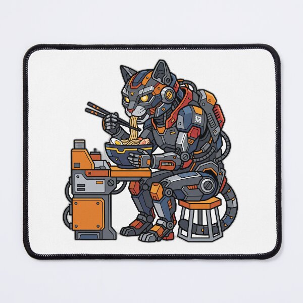 Item preview, Sci-Fi Mecha Robot Cyborg Cat Ramen Futuristic designed and sold by ryanguas.