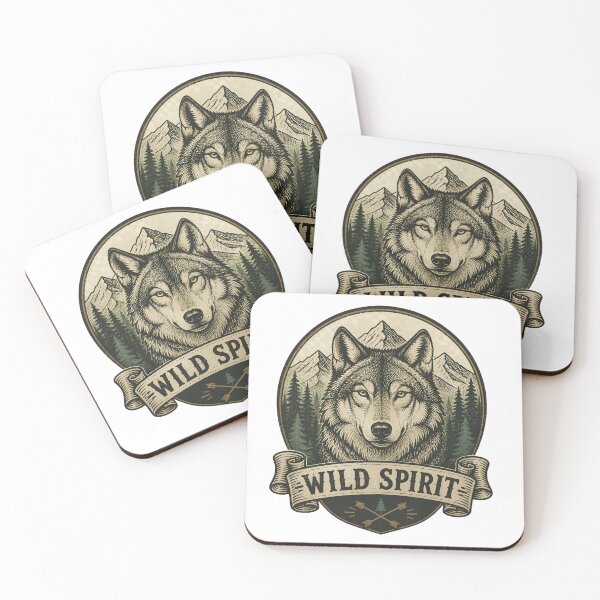 Item preview, Wild Spirit Wolf Vintage Badge | Retro Wolf Mountain Forest Nature Graphic Tee designed and sold by QuirkyCloud Designs.