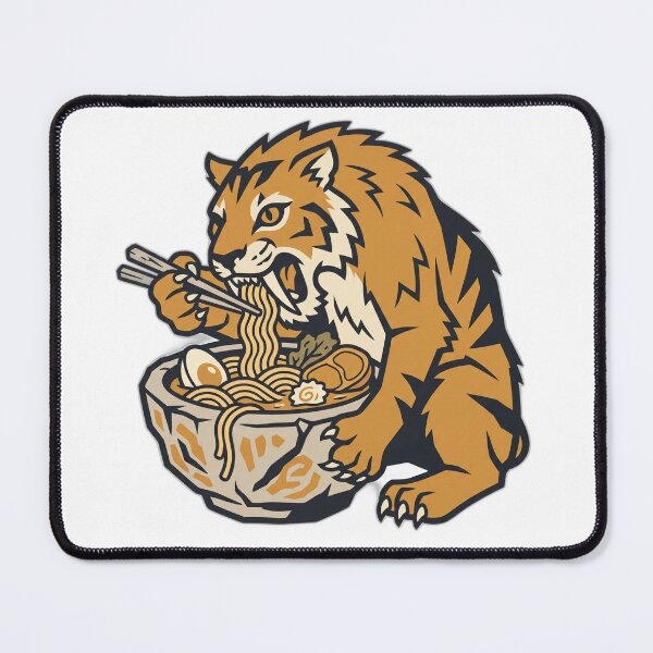 Item preview, Prehistoric Saber Tooth Cave Cat Ramen Stone Bowl designed and sold by ryanguas.