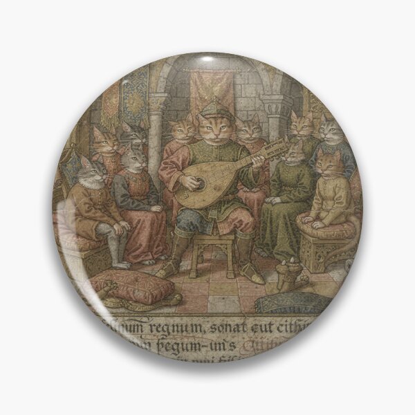 Item preview, Medieval Cat Lutenist Playing for the Court designed and sold by PictorialWhimsy.