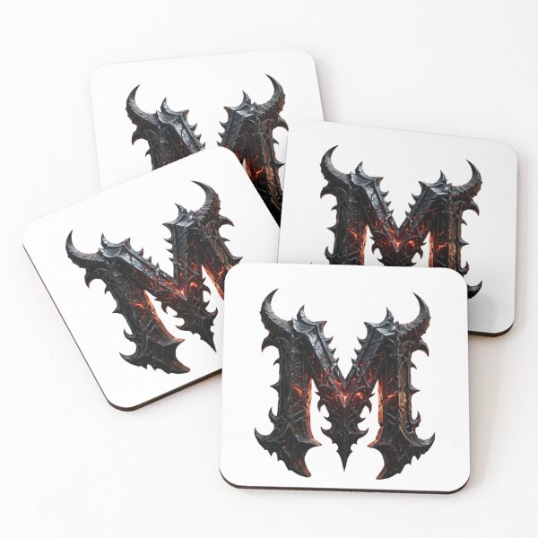 Item preview, Demonic Gothic Letter M - Dark Lava Armor Monogram designed and sold by ATURUDESIGN.