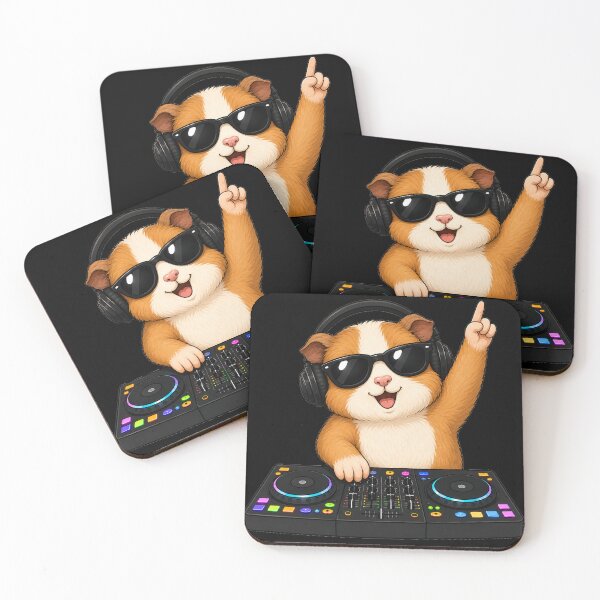 Item preview, DJ Guinea Pig Cute Cartoon Animal Playing Music designed and sold by Seculinator.