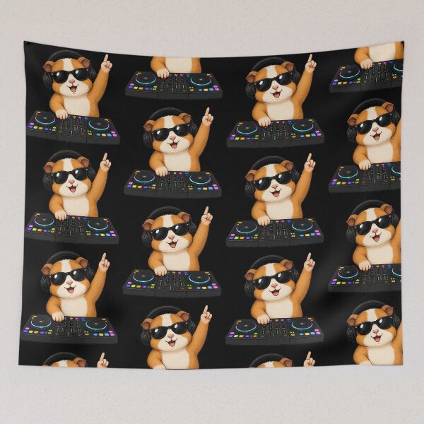 Item preview, DJ Guinea Pig Cute Cartoon Animal Playing Music designed and sold by Seculinator.