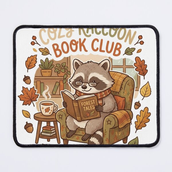 Item preview, Cozy Raccoon Book Club Sticker designed and sold by shop bst.