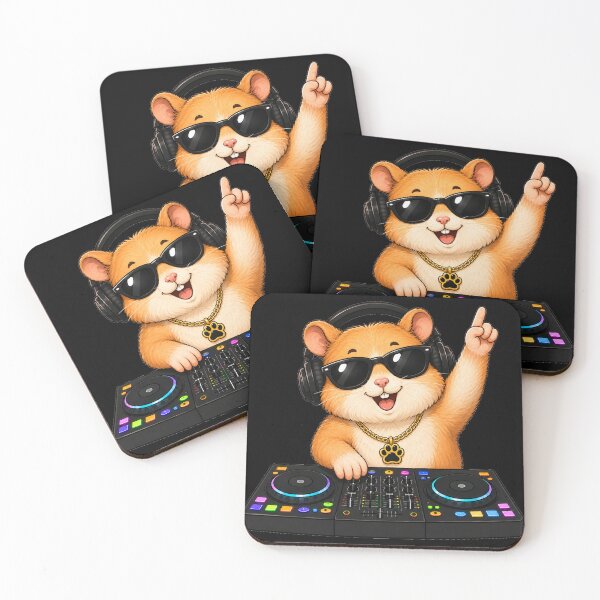 Item preview, DJ Hamster Cute Cartoon Hamster Playing Music Controller designed and sold by Seculinator.