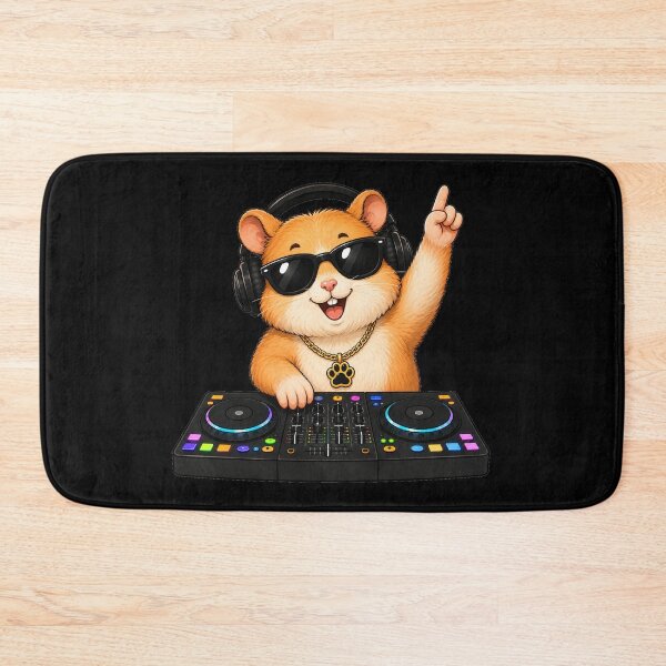 Item preview, DJ Hamster Cute Cartoon Hamster Playing Music Controller designed and sold by Seculinator.