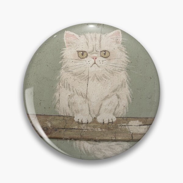 Item preview, Disgruntled Fluffy Persian Cat on a Beam Folk Art designed and sold by PictorialWhimsy.