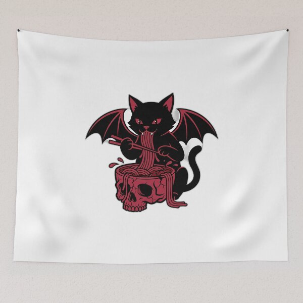 Item preview, Gothic Vampire Cat Skull Bowl Ramen Creepy Cute designed and sold by ryanguas.