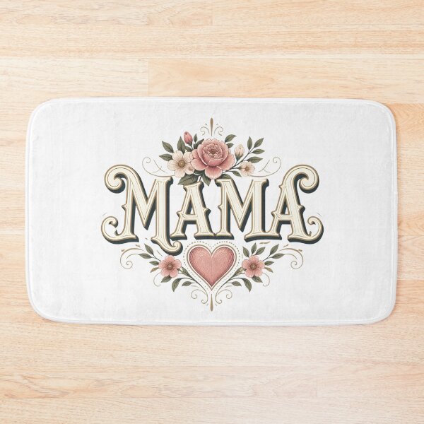 Item preview, Mama Floral Vintage Typography | Boho Mama Heart Roses Gift for Mom Mother's Day Tee designed and sold by QuirkyCloud Designs.