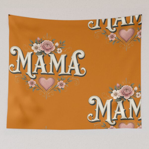 Item preview, Mama Floral Vintage Typography | Boho Mama Heart Roses Gift for Mom Mother's Day Tee designed and sold by QuirkyCloud Designs.