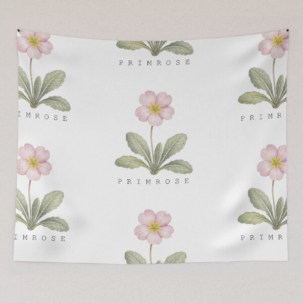 Item preview, Pink Primrose Watercolor Botanical Flower Illustration Wall Art designed and sold by FernLiz.
