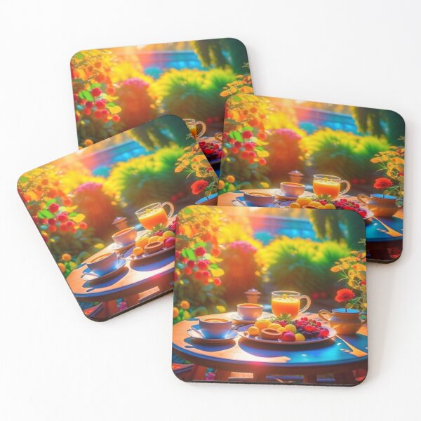 Item preview, Sunlit Garden Breakfast Terrace Fruit and Coffee Painting designed and sold by UmSkelig834.