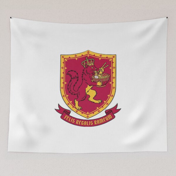Item preview, Medieval Heraldic Crest Royal Cat Ramen Coat of Arms designed and sold by ryanguas.