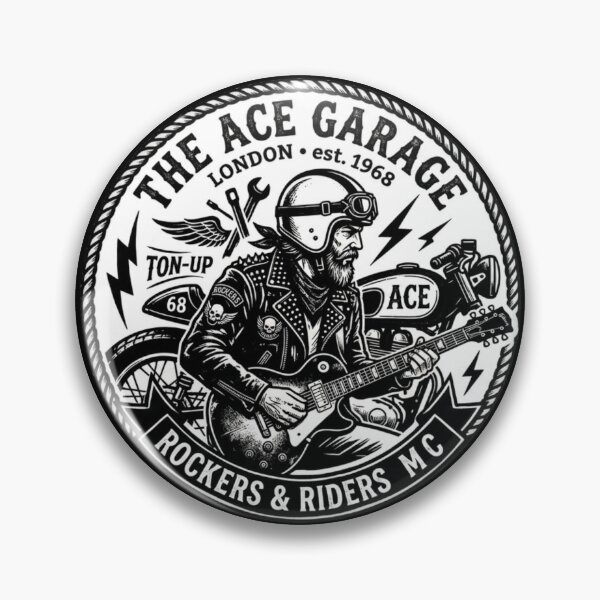 Item preview, The Ace Garage London - Vintage Ton-Up Rockers Motorcycle Club designed and sold by evrankart.