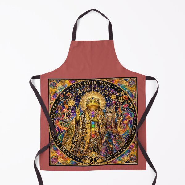Item preview, The Great Toad Guru - Peace For All, Chakras and Cosmos à la Klimt with the Hippie Cat designed and sold by Natalia-Vlad.