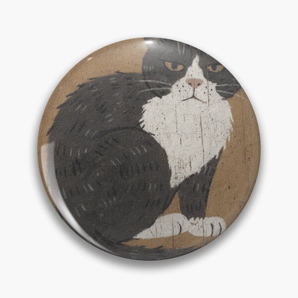 Item preview, Tuxedo Cat Curled Into a Loaf Folk Art designed and sold by PictorialWhimsy.