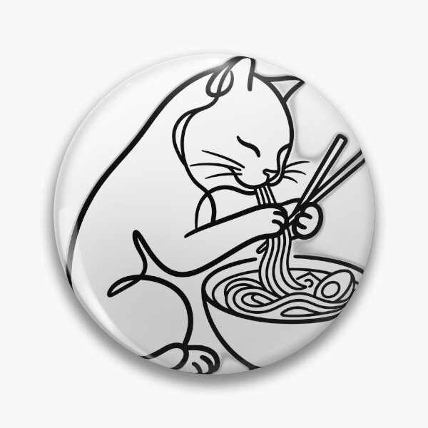 Item preview, Minimalist Continuous Line Art Cat Ramen Simple Aesthetic designed and sold by ryanguas.