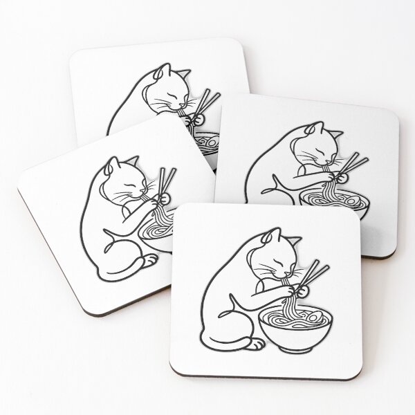Item preview, Minimalist Continuous Line Art Cat Ramen Simple Aesthetic designed and sold by ryanguas.
