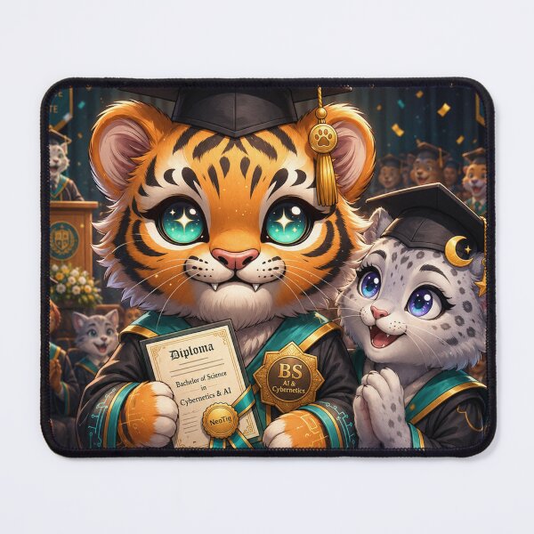 Item preview, Funny Tiger Graduation Gift Cybernetics Degree Cute Animal Graduate Art NeoTigLuna designed and sold by NeoTigLuna.