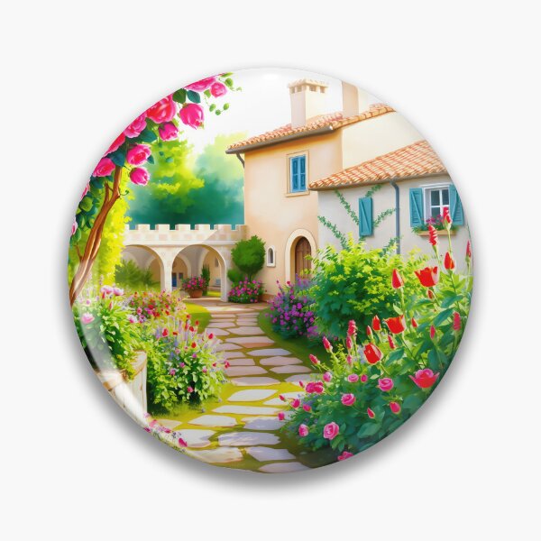 Item preview, rose garden with old style buiding designed and sold by CooksCreators.