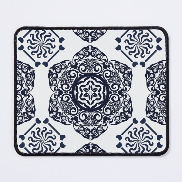 Item preview, Blue and White Portuguese Tile Mediterranean Mandala Pattern designed and sold by ThiagoSDantas.