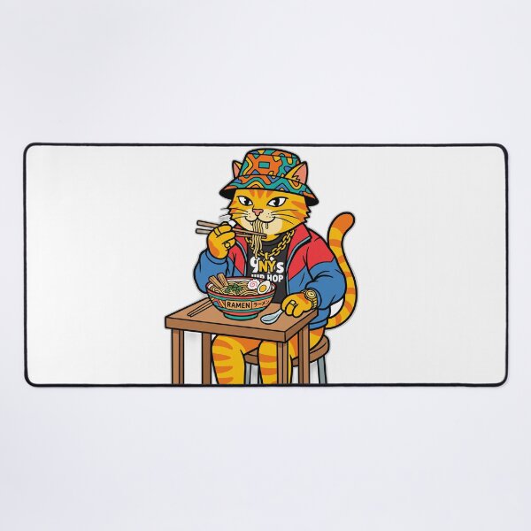 Item preview, 90s Hip Hop Streetwear Cool Cat Ramen Bucket Hat designed and sold by ryanguas.