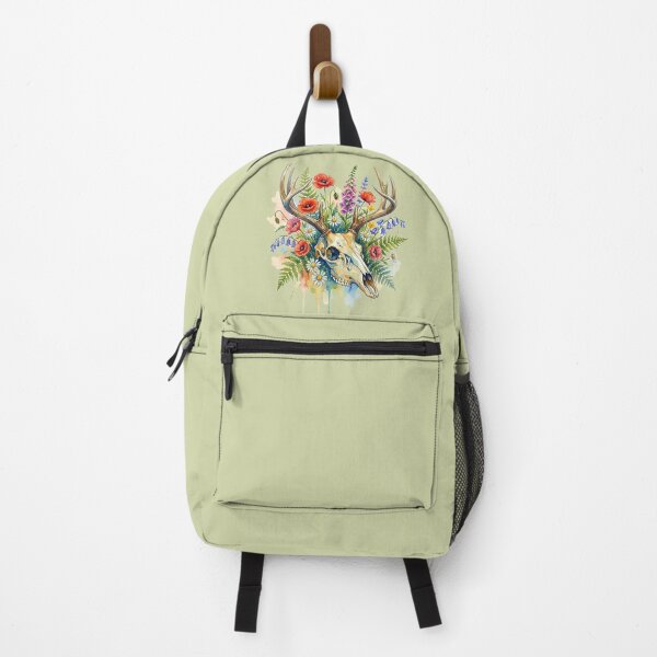 Item preview, Watercolor Skull with Wildflowers designed and sold by Late Theory.
