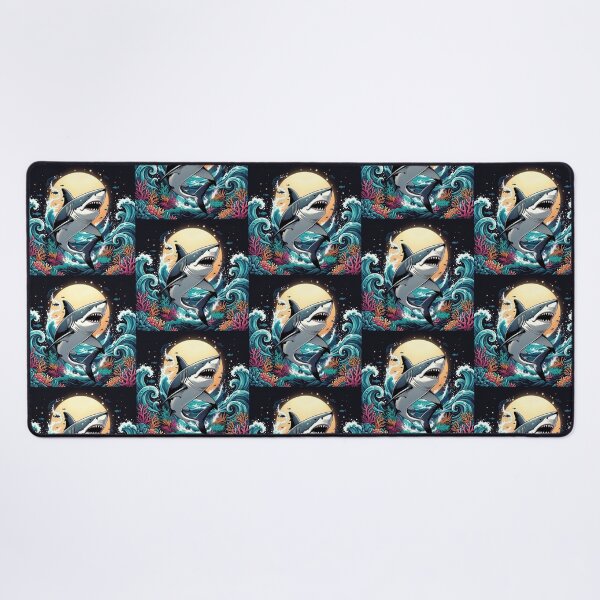 Item preview, Moonlit Shark Attack – Ocean Power Art designed and sold by Dogandesighn.